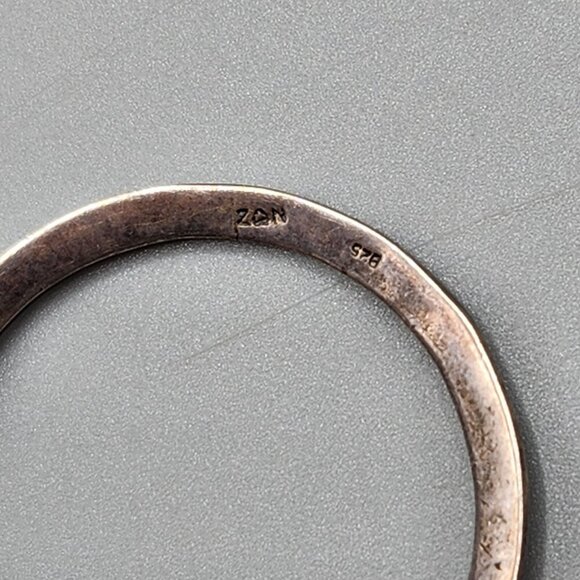 Sterling Silver Open Circle Marcasite Necklace 925 Italy Z2N Infinity/Eternity - Picture 7 of 10